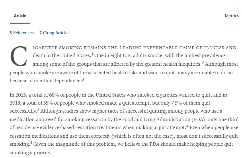 How the FDA Can Improve Public Health — Helping People Stop Smoking
