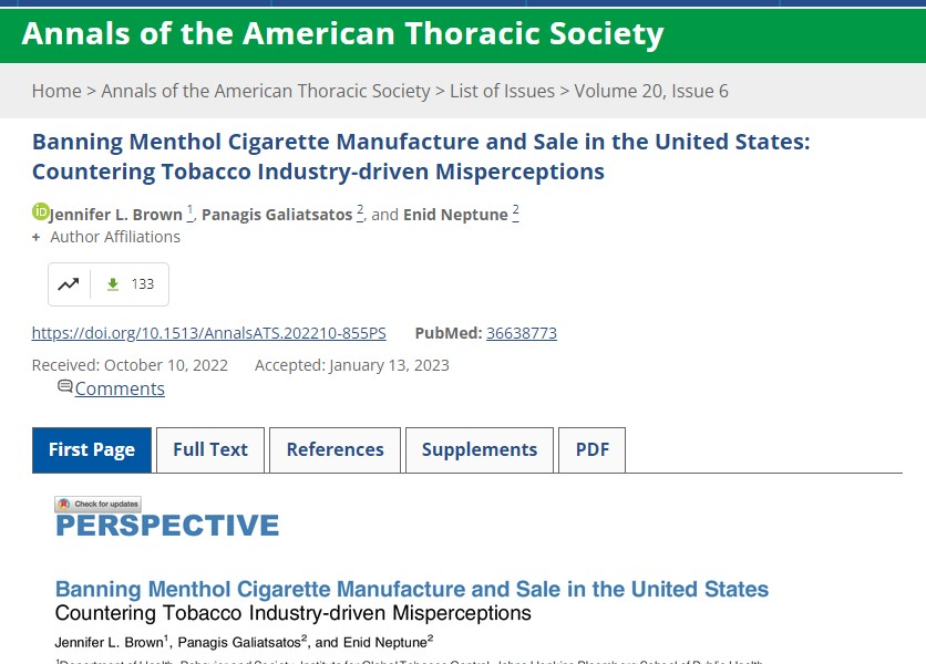 Banning Menthol Cigarette Manufacture and Sale in the United States: Countering Tobacco Industry-driven Misperceptions.
